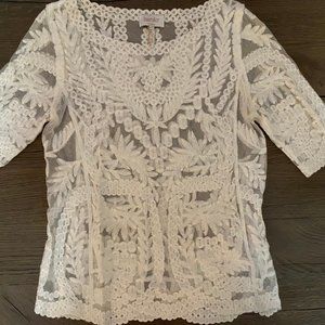 Laundry by Shelli Segal Size Small Lace Shirt